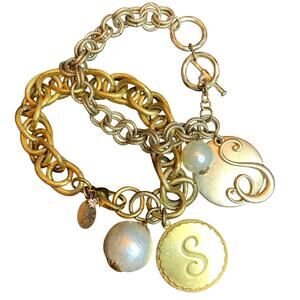 Maximal Art Sorority Gal Cotton Pearl Initial S Bracelet + Bonus